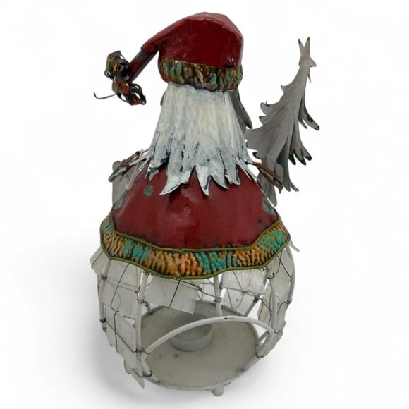 Santa Metal & Resin Tea Light Candle Holder Christmas Holiday Decor - Picture 2 of 4